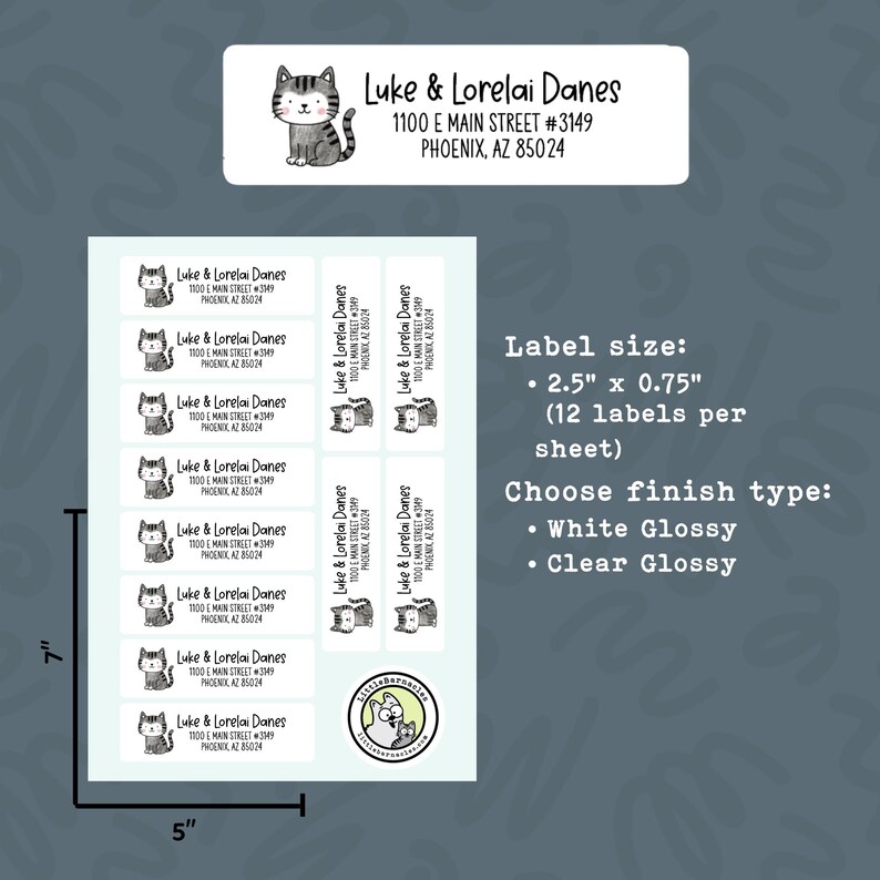 Custom Cat Breed Address Labels • Personalized Return Address Stickers ...