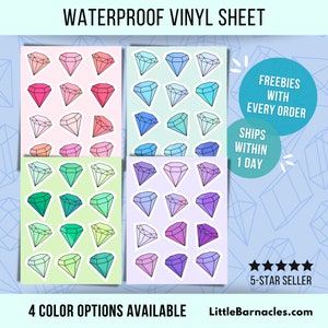 Diamond Jewel Planner Stickers, Printed Stickers, Gem Stickers, Kawaii  Stickers, Cute Stickers, Erin Condren, Functional, Reminder, Colorful 