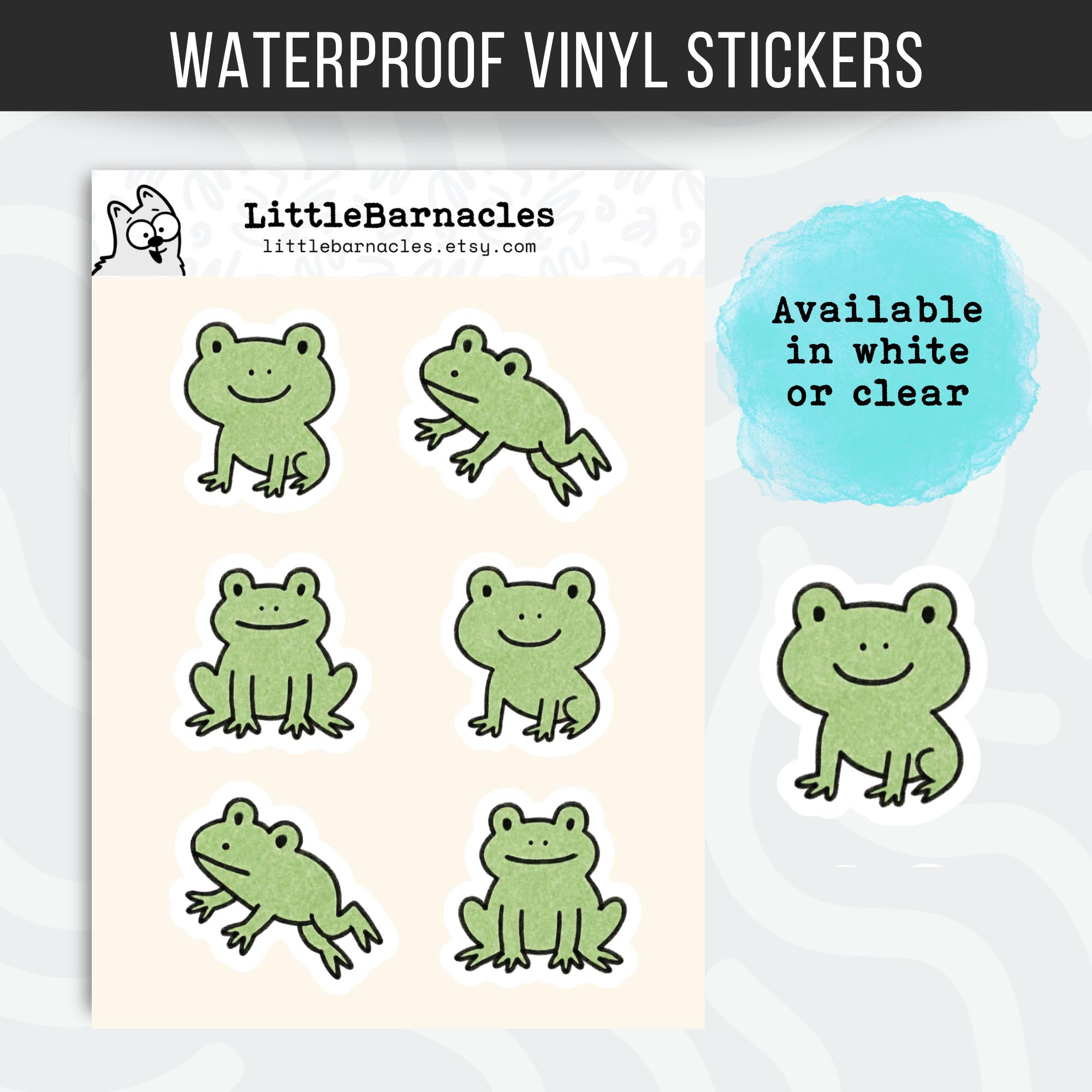 Mini Frog Sticker Sheet • Cute Frog Stickers • Waterproof Vinyl Frog ...