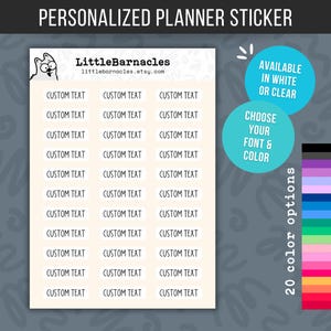 Custom Text Planner Sticker Personalized Word Label Calendar Sticker Custom Name Label Home Organization Customizable Sticker