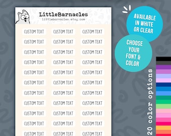 Custom Text Planner Sticker • 5x7 Sheet • Personalized Word Labels • Calendar Planner Stickers • Home Organization Labels