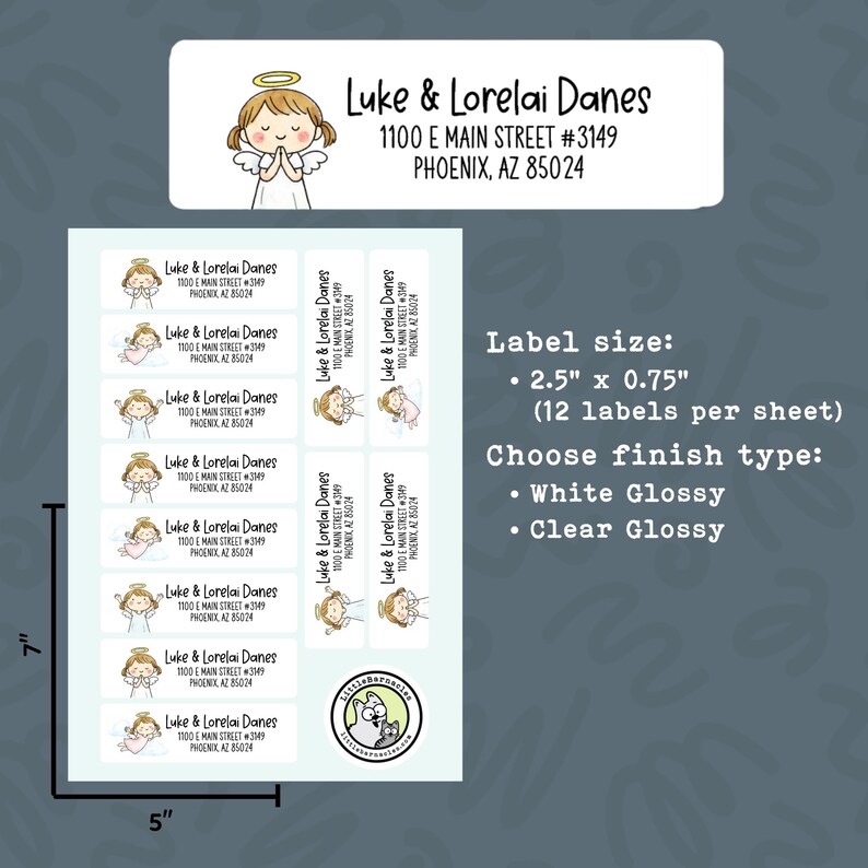 Angelic Labels Custom Angel Address Labels • Personalized Return Address Stickers ...