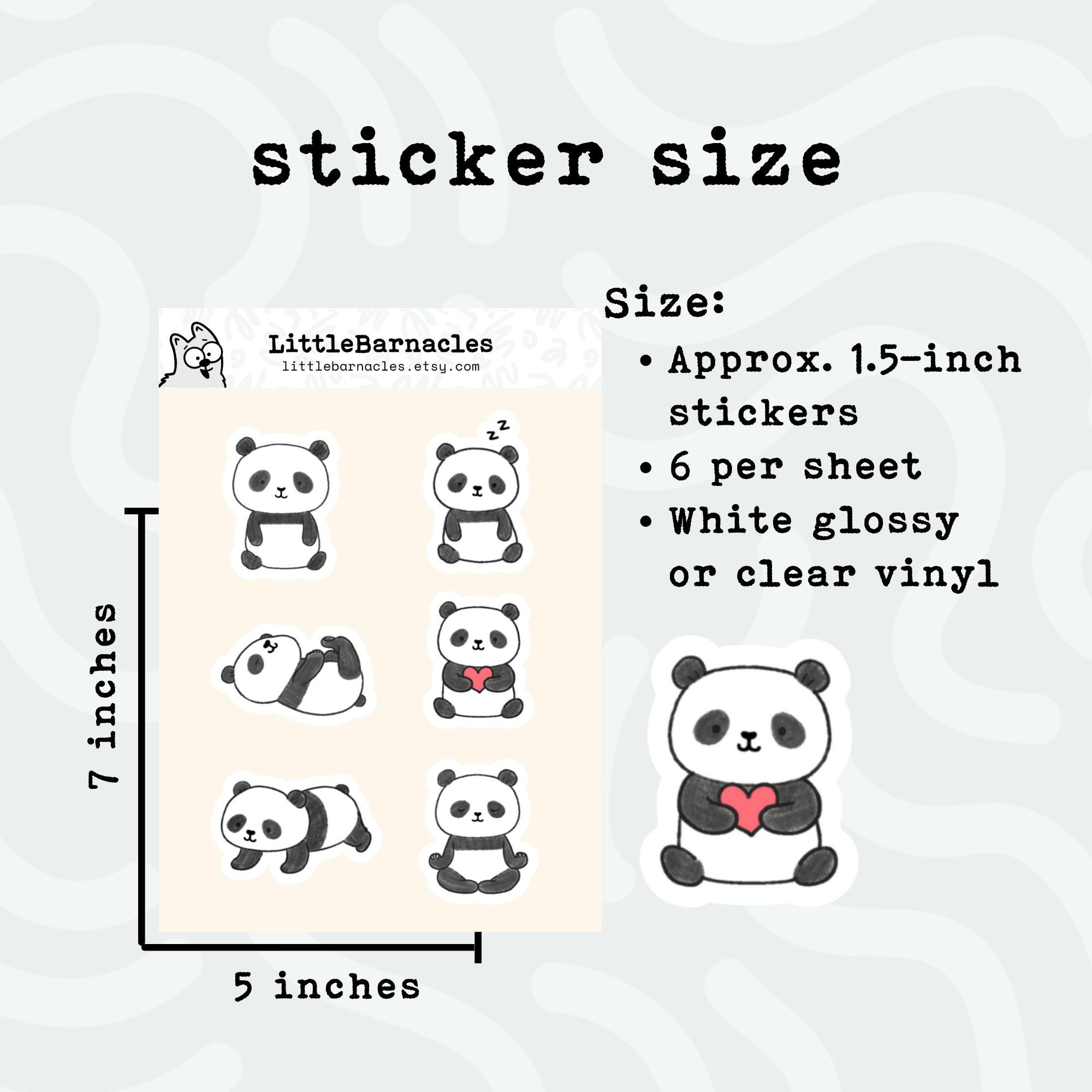 Panda Mini Sticker Mini Panda Sticker Sheet • Cute Cartoon Panda Vinyl Stickers ...