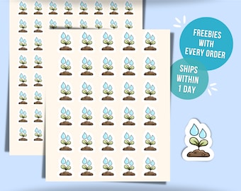 Water Plants Planner Sticker • Gardening Reminder Sticker • Plant Care Calendar Label • Garden Planner Sticker • Watering Reminder Label