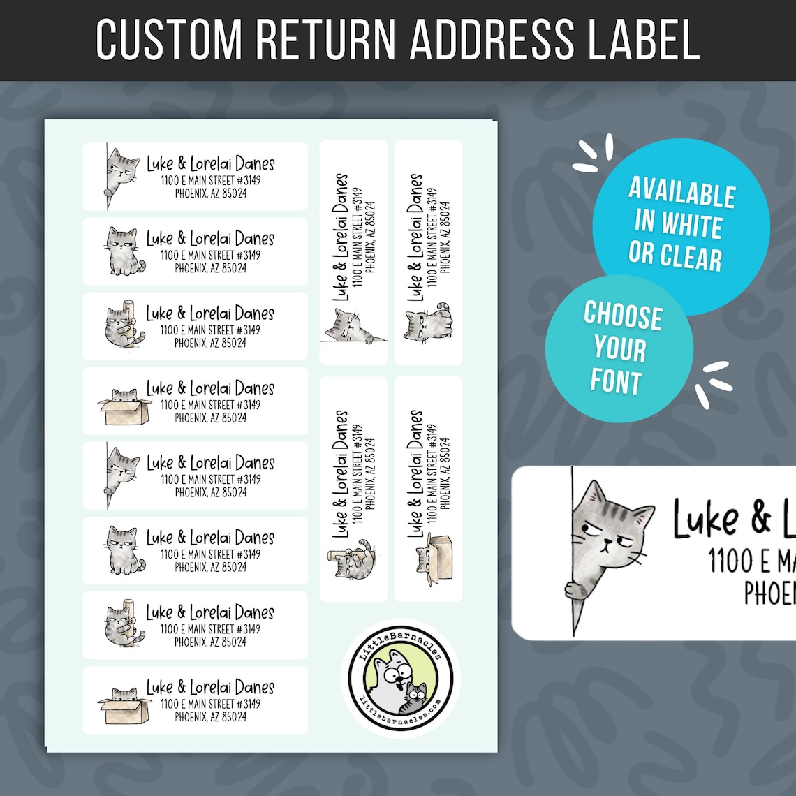 Cat Addressing Custom Suspicious Cat Address Labels • Weatherproof Vinyl Return ...