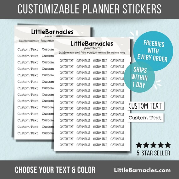 Personalized Sticker sheets, Design your own planner stickers