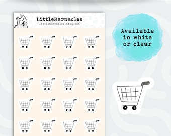 Grocery Cart Planner Sticker • Mini Grocery Shopping Sticker • Shopping Reminder Label • Grocery Planner Sticker • Calendar Journal Sticker