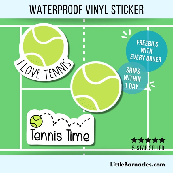 Tennis Sticker Waterproof Vinyl Sticker For Tennis Lover Tennis Ball Sticker Tennis Icon Decal