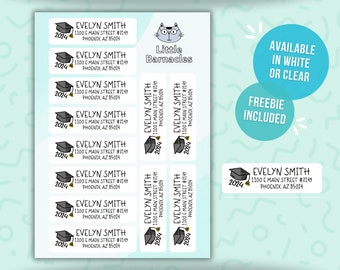 Custom Address Labels, Graduation Return Address Labels, Personalized Mailing Labels, Return Address Stickers, Customizable Address Labels