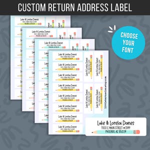Benutzerdefinierte Bleistift Adressaufkleber Adressaufkleber Lehrer Geschenk Personalisierte Adressaufkleber Absenderadresse Personalisiertes Etikett Lehrer Name