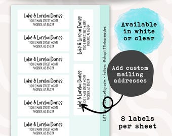 Custom Recipient Address Labels • Personalized To Address Stickers • Weatherproof Vinyl Mailing Labels • Custom Name Labels