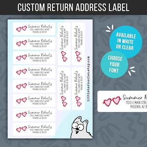 Custom Address Labels, Return Address Labels, Personalized Mailing Labels, Return Address Stickers, Customizable Address Label Heart Glasses