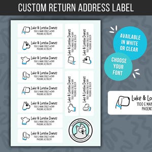 Custom Dog Address Labels Return Address Labels Personalized Mailing Labels Return Address Stickers Customizable Address Labels Cartoon Dog