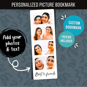 Customizable Bookmark Photo Booth Personalized Best Friend Gift for Book Lover Custom Couples Gift Bookish Customized Gift for Reader