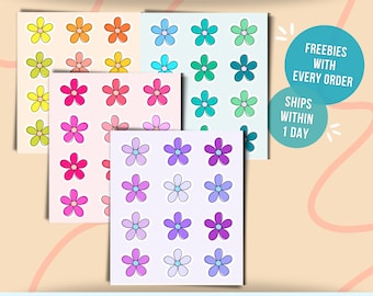 Mini Flower Sticker Sheet - Waterproof Vinyl Decals