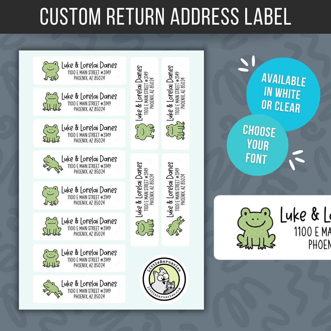 Custom Frog Address Labels • Personalized Return Address Stickers ...