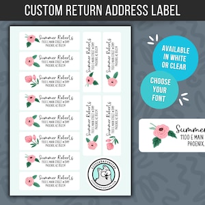 Individuelle Adressaufkleber Absenderadressaufkleber Personalisiertes Adressetikett Absenderadresse Aufkleber kundengerechte Adresse Rosen-Blumen, rosa mit Blumen