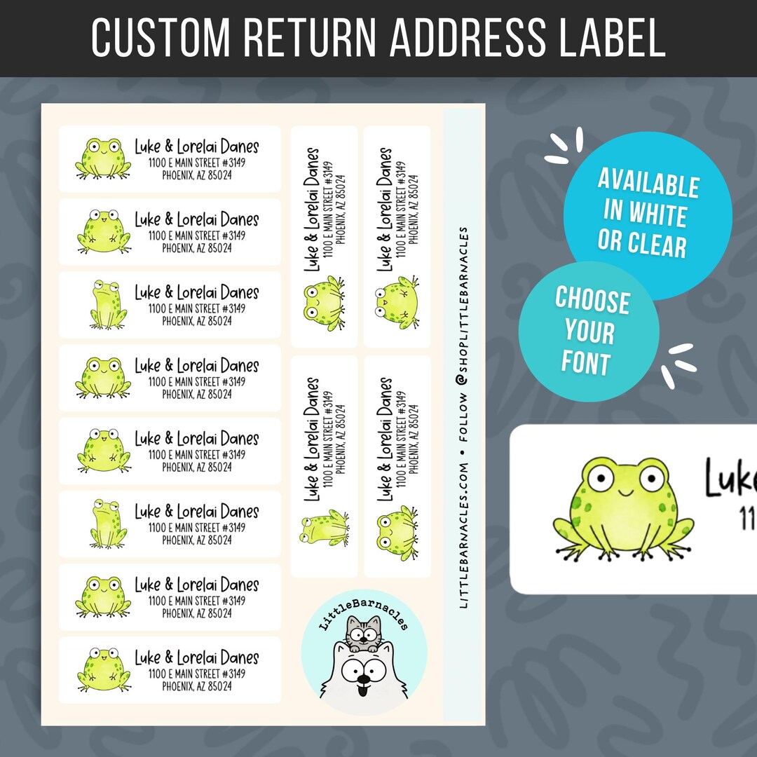 Custom Frog Address Labels • Personalized Return Address Stickers ...