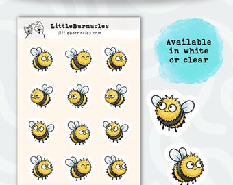 Mini Bumble Bee Sticker Sheet • Cute Honey Bee Stickers • Waterproof Vinyl Bee Decals • Laptop & Water Bottle Stickers