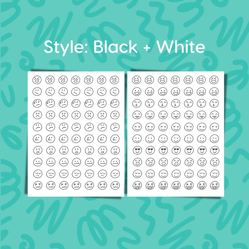 Mood Tracker Planner Sticker • 2 Sheet Set • Mood Journal Emoji Labels ...