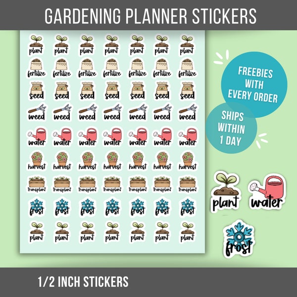 Gardening Planner Stickers Gardener Planting Stickers For Garden Planner Reminder Label Calendar Sticker Mini 1/2 Inch Stickers