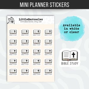Bible Study Planner Sticker • Christian Faith Reminder • Jesus Bible Calendar Label • Church Study Icon • Mini Planner Sticker