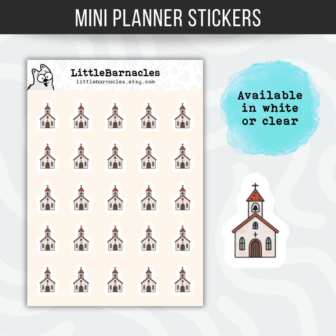 Church Sticker Sample Church Planner Stickers • Christian Reminder Labels • Faith Planner ...