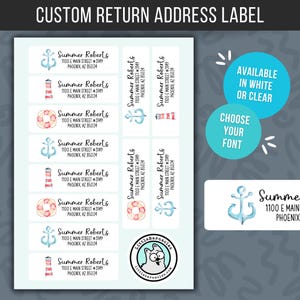 Custom Address Labels Return Address Labels Personalized Mailing Label Return Address Sticker Customizable Address Nautical