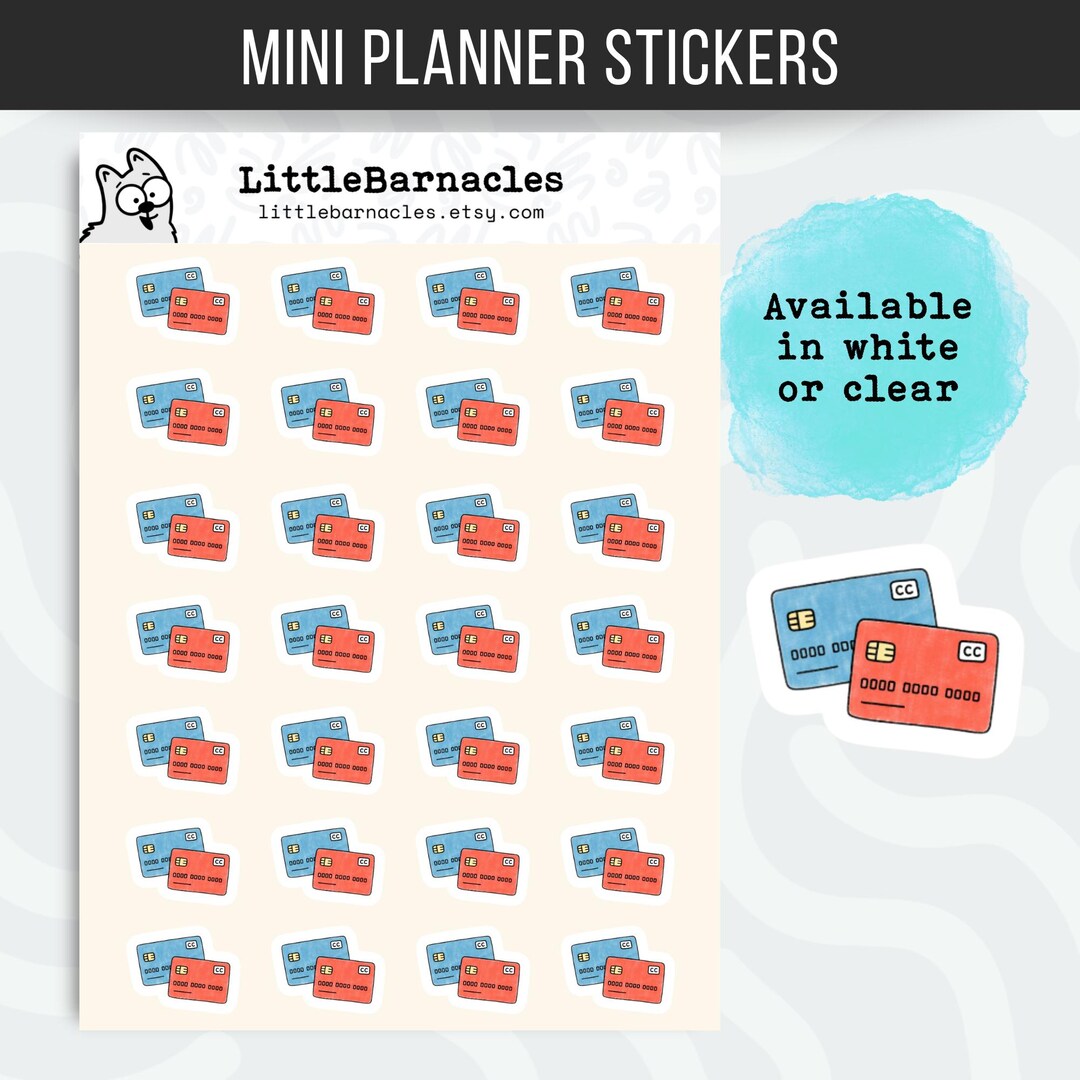 Credit Card Planner Stickers • Pay Bills & Budget Reminder Icons ...