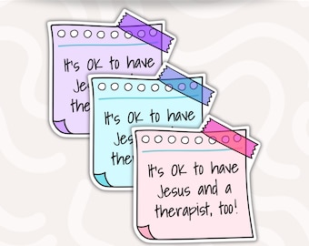 Funny Jesus Therapist Sticker • Christian Mental Health Gift • Waterproof Vinyl Faith Humor Decal • Religious Therapy Sticker