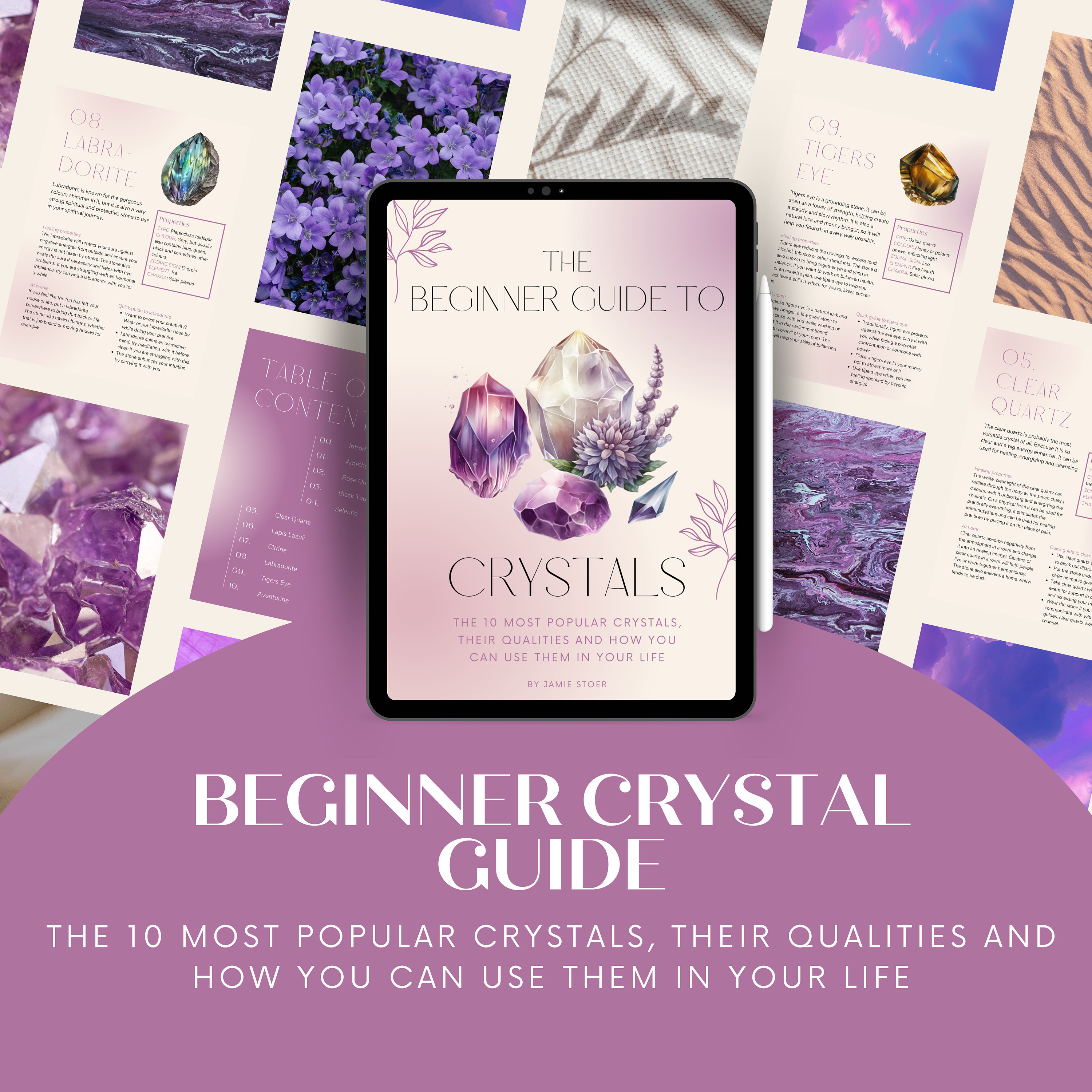 Beginner Crystals Handbook / Ebook / Guide With 10 Most Populair Crystals Etsy