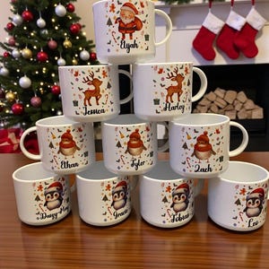 Personalised Christmas Children's unbreakable cups 6oz. Toddler cups Christmas cup. Christmas Eve box gift, plastic cups, 11oz available 画像 6