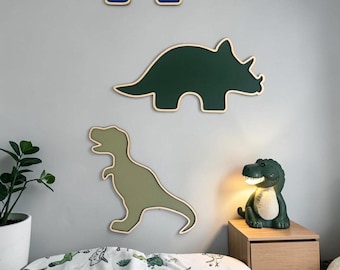 Super Large Dinosaur Wall Decor | Wooden Dino Wall Set | Kids Room Decor | Nursery Wall Art | Dinosaur Bedroom | Dinosaur Sign | Dinosaurs