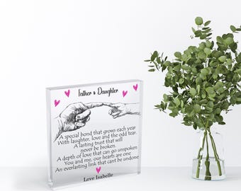 Father’s Day gift/Father and Daughter plaque, father’s Day plaque, parent and child gift, father’s Day, Dad and daughter gift