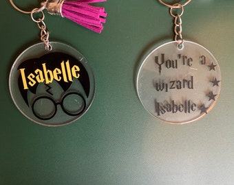 Personalised Wizard style keychain
