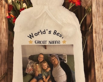 Personalised Photo Hot Water Bottle – World’s Best [Name] Mothers Day Gift, Christmas Gift