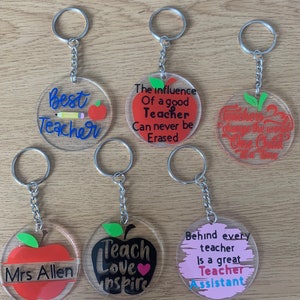 Personalised teacher/teaching assistant keyrings