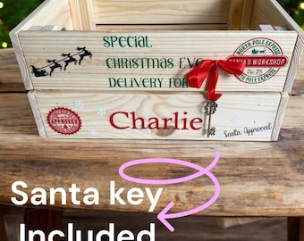 Christmas crate, Christmas eve crate, personalised Christmas Eve/Christmas crate, special delivery design