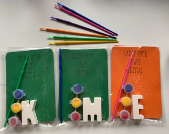 Paint your own initial. Party bags, kids craft, stocking filler, Childrens painting sets