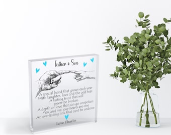 Father’s Day gift/Father and son plaque, father’s Day plaque, parent and child gift, father’s Day, Dad and Son gift