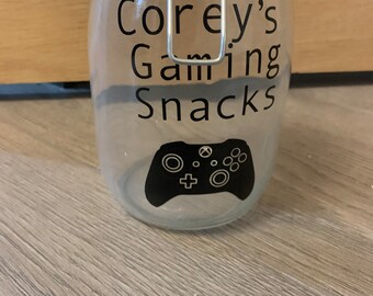 Personalised gaming snack jar! Birthday, Christmas presents. Xbox, gaming gifts