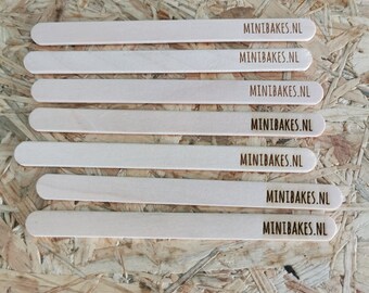 Popsicle sticks and sticks for cake pops with your own logo or text (80 pieces)