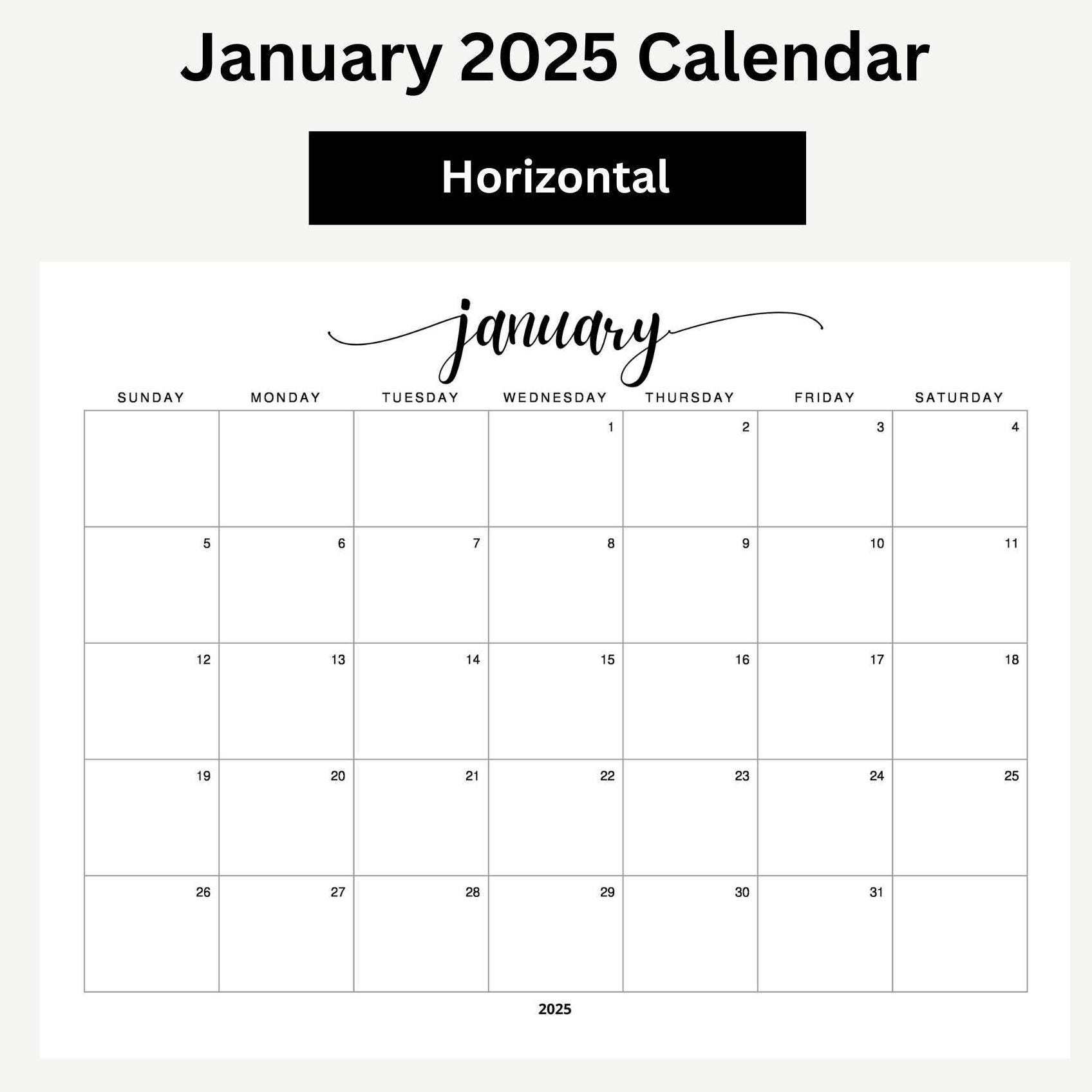 january-2025-calendar-printable-digital-download-pdf-editable-horizontal-simple-minimalist-monthly-january-planner-template-etsy