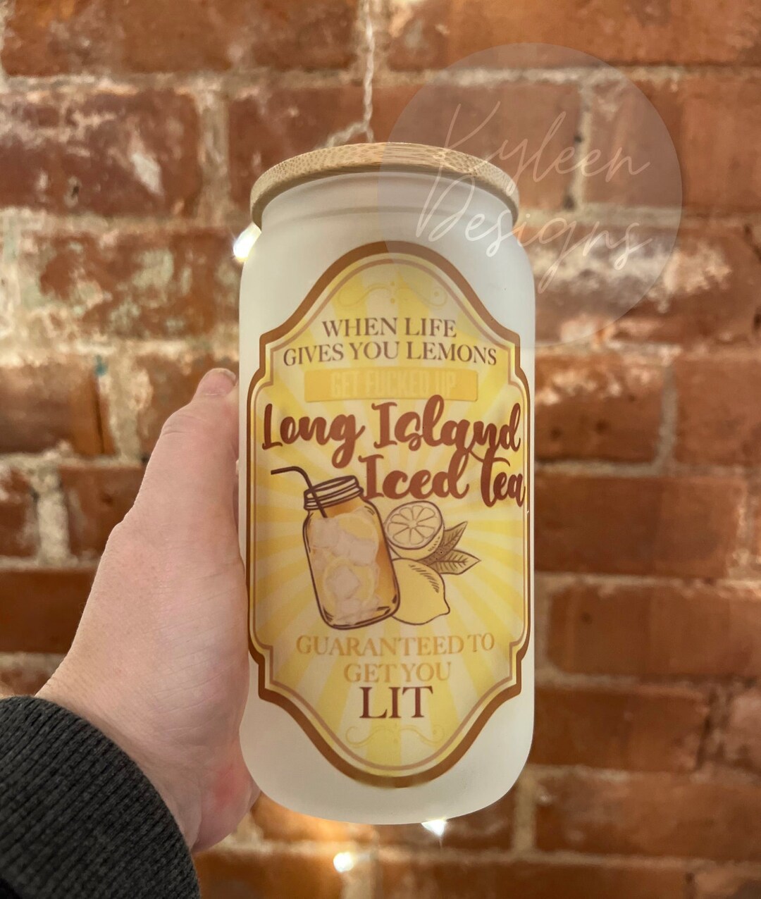 16 Ounce Frosted Long Island Iced Tea Tumbler Etsy