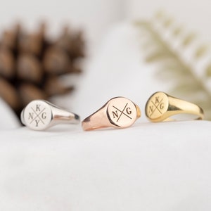 Anillo de carta de sello, Anillo de nombre inicial de la familia, Regalo del anillo de la abuela de la madre, Anillo de las madres de plata de oro, Regalo personalizado, 1 2 3 4 Anillo inicial