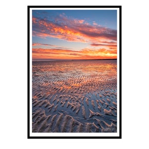 Beautiful sunrise at low tide with reflections,Fine Art Prints, Posters and canvases