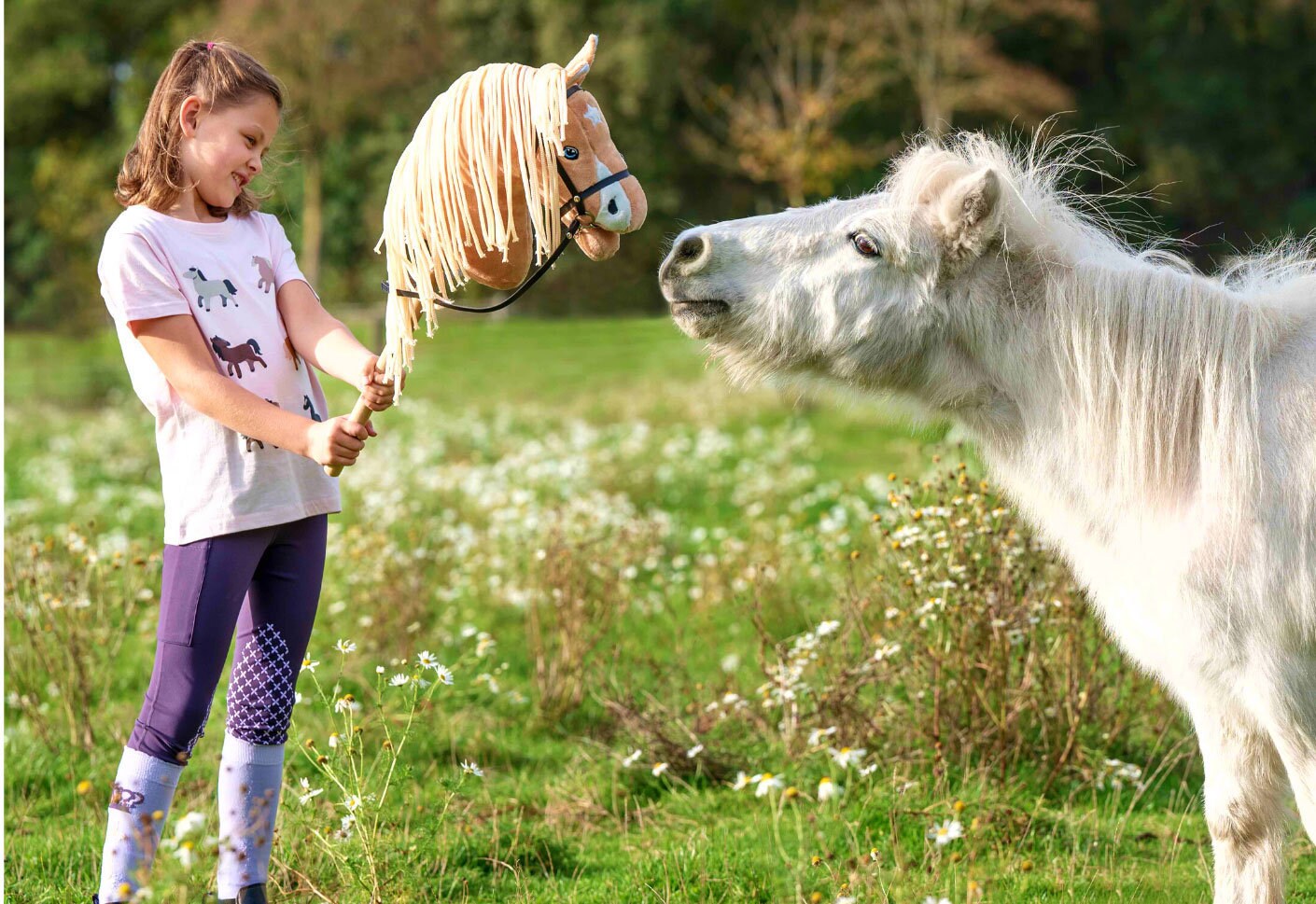 Set Hobby HorseSteckenpferdHobbypferdSpielpferd mit TrenseHalfter