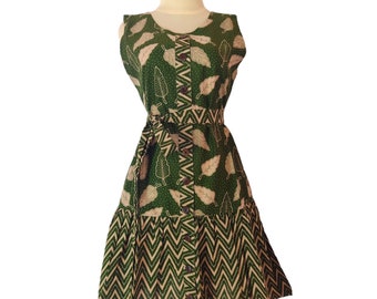 Green hand-made batik dresses for women