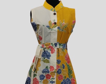 Lovely flowers cheongsam batik dress