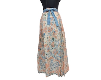 Unique Batik Midi Skirt - Hand-printed Indonesian Sarong Style